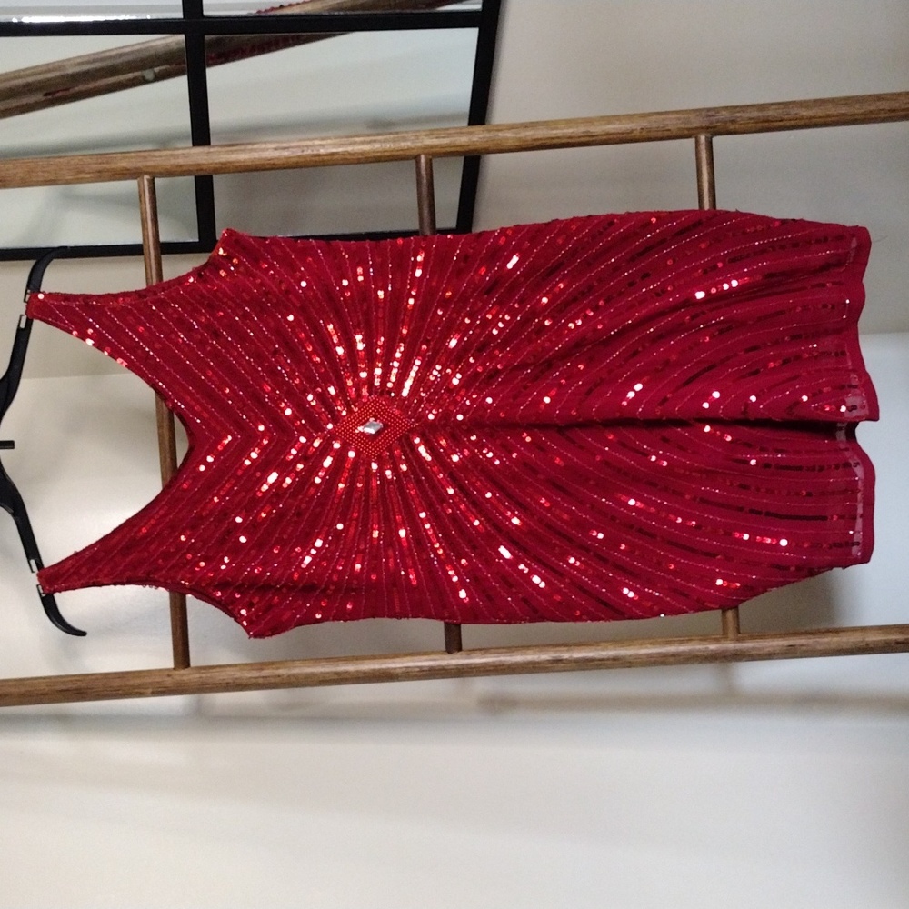 Red Sequin Dress Size L